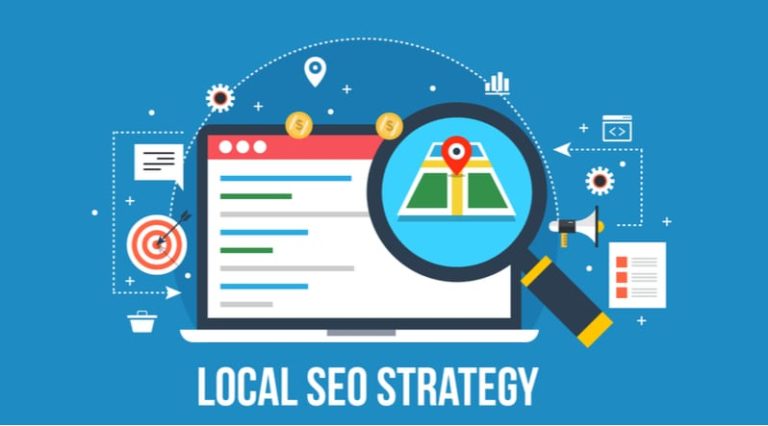 drawing to show local seo strategy contept
