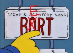 Simpsons Reference to "Bort" Plate