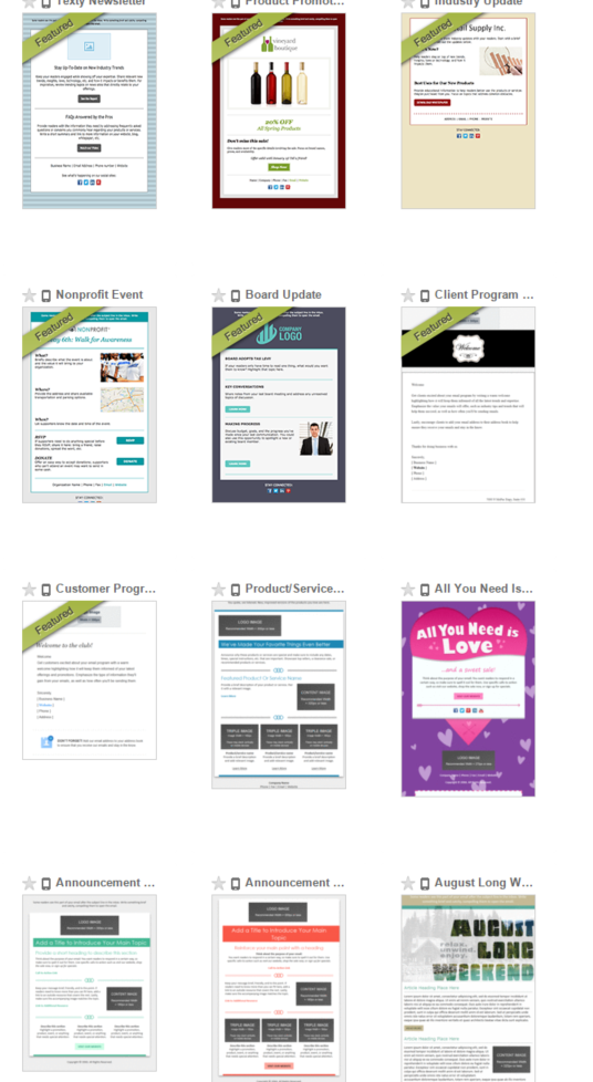 constant contact templates