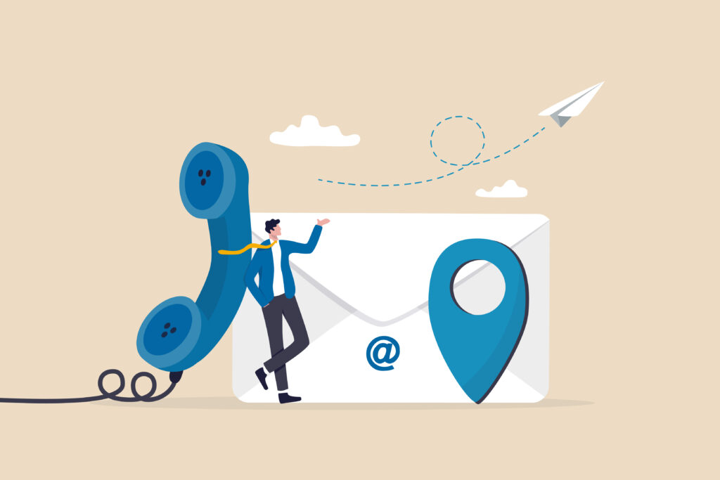 Business communication concept with icons